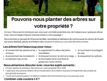 A forum asking if Eco Eat can plant trees on your property in French